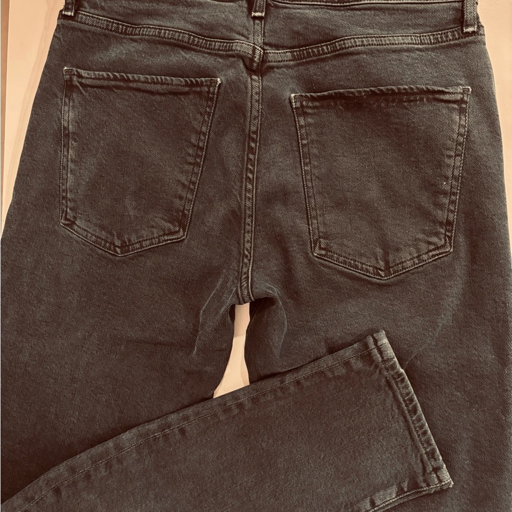 AGOLDE Toni black mid-rise straight jeans